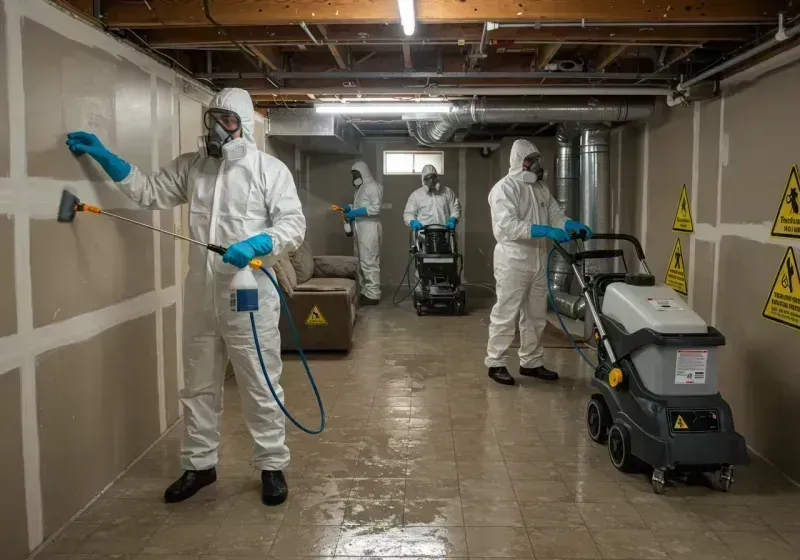 Basement Moisture Removal and Structural Drying process in Forman, ND